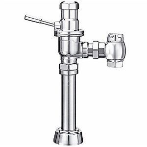 Sloan 3050100 DOLPHIN Chrome Single Flush Exposed Manual Water Closet Flushometer with Top Spud Fixture Connection - 3.5 GPF