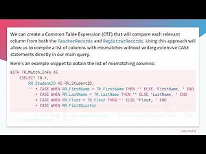 Mastering SQL: How to Match Records by ID and Identify Non-Matching Columns in TSQL