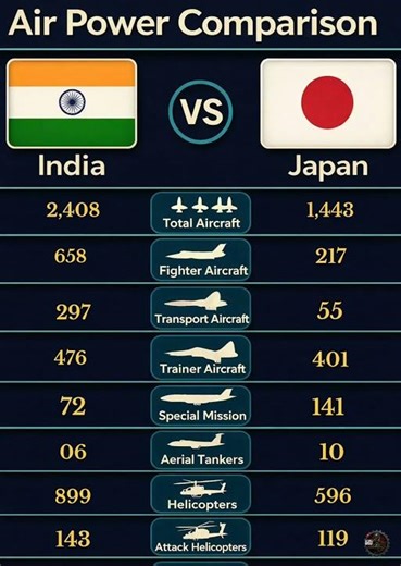 🇮🇳 INDIA vs 🇯🇵 JAPAN | Air Power Comparison 2025 | Who Dominates the Skies? #india#modi#drdo#tejas