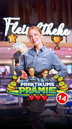 😎 Praktikum for Money! 🫰🏻🎉💰 Du bist mindestens 14 Jahre alt und kommst aus Schleswig-Holstein? Dann aufgepasst 👀 In den Schulferien kannst du bei uns ein freiwilliges Praktikum machen – und dir dabei sogar eine Praktikumsprämie sichern! 🙌 💡 Das bekommst du: ✨ 120 € pro Woche ✨ bis zu 2 Wochen Praktikum möglich 🍖 Wo kannst du dein Praktikum machen? Zum Beispiel in einem Handwerksberuf an unseren Frischetheken, also etwa in der Fleischerei oder im Fleischerei-Fachverkauf. ✅ Wer kann mitma