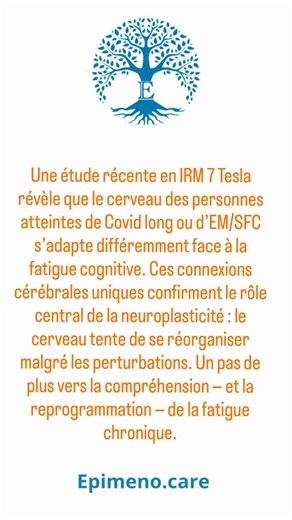 Cecile on Instagram: "Une étude récente en IRM 7 Tesla révèle que le cerveau des personnes atteintes de Covid long ou d’EM/SFC s’adapte différemment face à la fatigue cognitive. Ces connexions cérébrales uniques confirment le rôle central de la neuroplasticité : le cerveau tente de se réorganiser malgré les perturbations. Un pas de plus vers la compréhension — et la reprogrammation — de la fatigue chronique. A recent 7-Tesla MRI study reveals that the brains of people with long Covid or ME/CFS a
