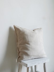 Handmade Natural Linen Throw Pillow Cover With Flanges - Etsy