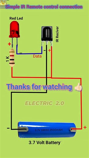 Simple IR Sensor remote control light cercit diagram #IRsensor #light #connection #diagram #fblifestyles | Electric 2.0
