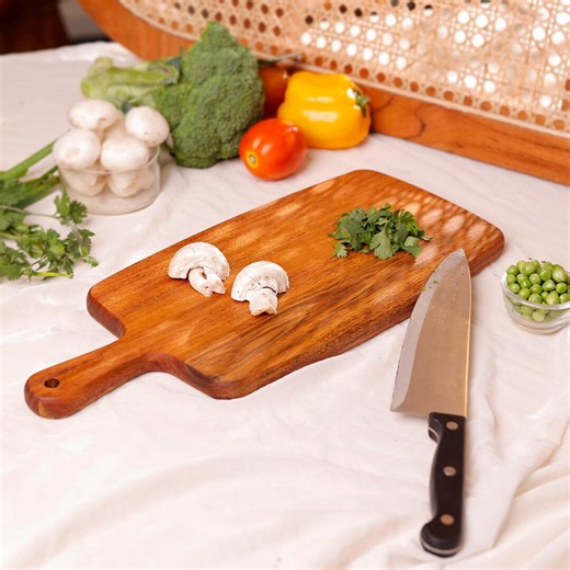 Handmade Wooden Chopping Board With Handle | 16x7 Inch Cutting Board | Rustic Kitchen Decor | Cheese & Serving Board - Etsy