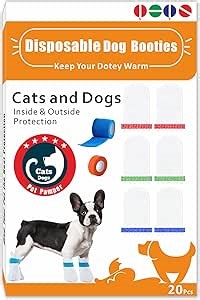 Disposable Dog Booties | Dogs Boots & Paw Protectors | Puppy Socks to Prevent Licking Paws | Waterproof Dog Boots for Small/Medium Breed Dogs | Single Hose Bandages for Pet