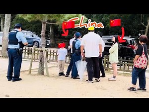 中国の人々。 Nara Park deer 🦌 in japan