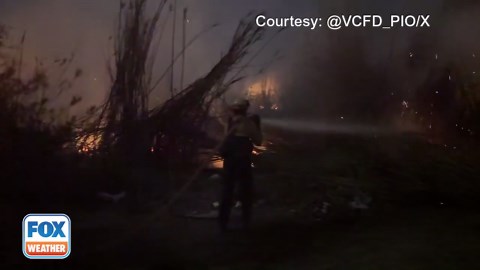 Watch: Crews work to extinguish Auto Fire in California