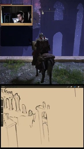 Sketching the SIOFRA RIVER for my ELDEN RING MAP #eldenring #livestreams #art #eldenringdlc #drawing
