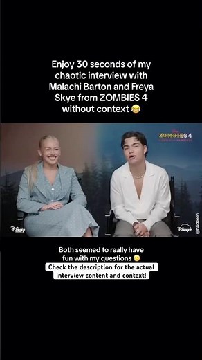 My chaotic ZOMBIES 4 Interview with Malachi Barton and Freya Skye | 30 Seconds Without Context 😂