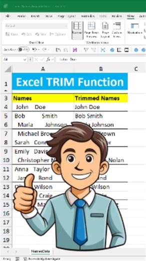 Excel TRIM Function Explained | Remove Extra Spaces from Text Easily; excel trim function, in excel trim function, how do you use the trim function in excel, trim extra spaces excel, excel text cleanup, remove blank spaces excel; #ExcelTutorial #ExcelTRIMFunction #CleanExcelData #ExcelReels #ExcelHacks #SpreadsheetTips #ExcelLearning | Excel Formula Hub