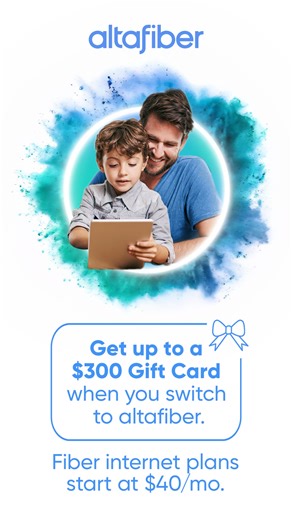 Get fiber-fast internet & up to a $300 gift card when you sign up for altafiber. | altafiber