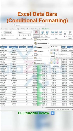 Excel Data Bars - Conditional Formatting