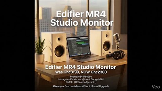 IconicGadgets on Instagram: "🎚️ True Studio Sound. Unbeatable Price. Stop mixing on headphones and start hearing the real details. The Edifier MR4 Studio Monitors deliver professional-grade audio accuracy, making them the ultimate upgrade for your home studio or editing suite. Why the MR4 is a Game Changer: ✅ Smooth Frequency Response: Tuned for a neutral, honest sound so your mixes translate perfectly. ✅ Advanced DSP Technology: Digital Signal Processing ensures precise sound division. ✅ Flexi