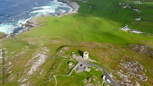 Banba's Crown aerial view, Malin Head, Ireland's northernmost point, Wild Atlantic Way. Co. Donegal