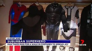 7.3K views · 88 reactions | A suburban superhero is using his powers for good, dressing up in extraordinary costumes to take his dog ‘Bear’ for a walk. The quirky idea started on Wednesday as a way to make others smile and lift spirits during the health crisis. www.7NEWS.com.au #7NEWS | 7NEWS Brisbane | Facebook