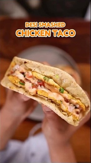 Juicy and Crispy Smashed Chicken Tacos | Easy High Protein Taco Recipe with roti #shorts #tacos