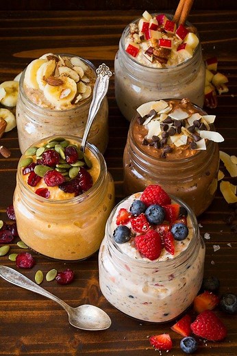 211K views · 444 reactions | OVERNIGHT OATS (FIVE WAYS!) - Just prep the oatmeal the night before you want to eat them, then wake up to a ready-to-eat, delicious, creamy bowl of oatmeal the next day! RECIPE: https://www.cookingclassy.com/overnight-oats-five-ways/ | Cooking Classy | Facebook