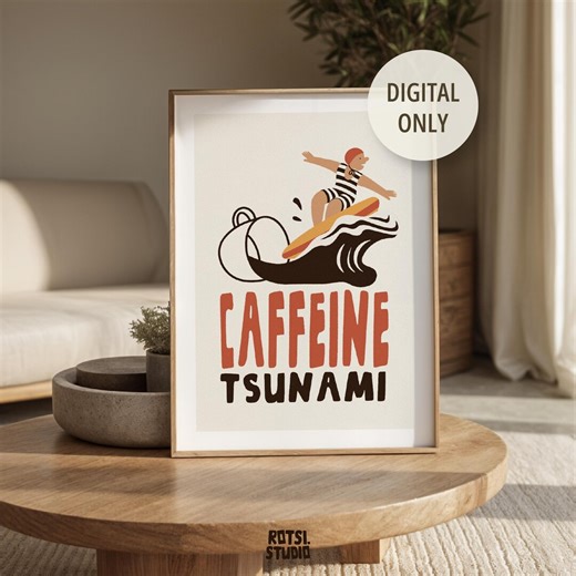 Coffee Poster: Digital Wall Art for Kitchen and Coffee Bar Decor - Etsy