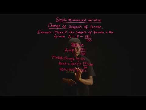 SS1 | Simple Equation and Variation | Change of Subject of Formula | Week 6