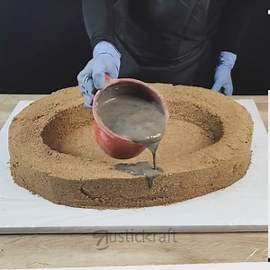 607K views · 638 reactions | DIY fountain transformation using sand and concrete #diy #concrete #sand | RusticKraft | Facebook