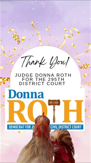 Thank you Judge Donna Roth for the 295th District Court for being a Sponsor! Join us November 8th at 5 PM as we kick off the 2026 election cycle. All the details can be found at the link in our bio or at https://secure.actblue.com/donate/a5kickoff2026 #Democrats #TexasDemocrats #DemsOfTikTok #TurnTexasBlue #HarrisCountyDemocrats #Area5Dems #HoustonDemocrats #Blue2026 | Area 5 Democrats