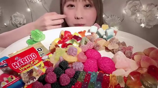 ASMR HARIBO Gummy Candy Wax Gummies【Mukbang/ Eating Sounds】【English subtitles】