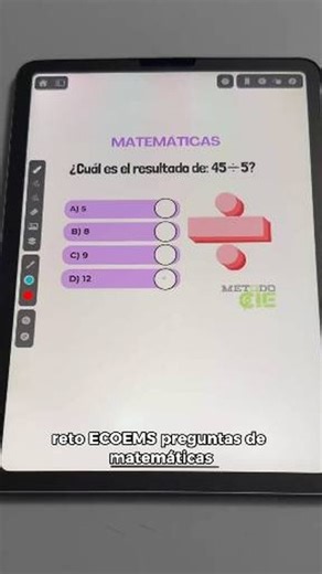 Curso CIE on Instagram: "Hoy te traemos un cuestionario tipo ECOEMS de matemáticas para que pongas a prueba tu nivel real. 🔢🔥 Es ideal para medir qué tan preparado estás, detectar errores comunes y saber en qué necesitas reforzar antes del examen. 🧠✨ 👉 Comenta “Admisión” y únete a nuestra comunidad gratuita de WhatsApp. #MétodoCIE #CursoCIE #ECOEMS #Matemáticas #AprendizajeEfectivo"