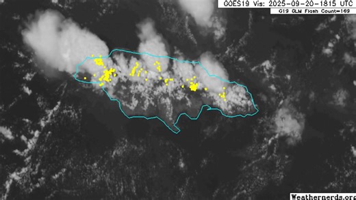 The visible close-up satellite images of Jamaica show clouds bringing overcast skies and/or isolated thundershowers to sections of some eastern, central, western and northern parishes on this Saturday afternoon, September 20, 2025 at 1:31 PM. How is the weather for you? | Weather Jamaica