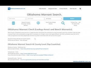 Oklahoma Warrant Check (Lookup Arrest and Bench Warrants).