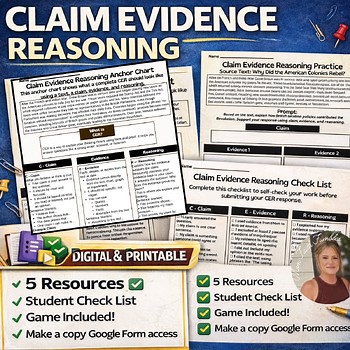 claim evidence reasoning graphic organizer claim evidence reasoning practice
