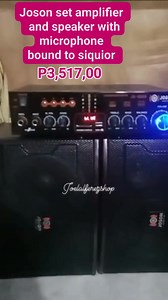 1.5K reactions · 21 shares | Joson set amplifier and speaker with microphone  ️ bound to siquior Bebie Dela Torre #joelalferezshop #products #speaker #collaboration #JOSON | Joel Alferez | Facebook