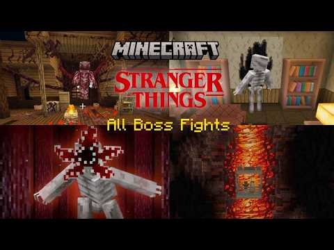 Stranger Things DLC [ All Boss Fights and Upside - Down Moments ] Minecraft