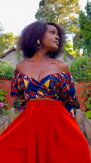 Stunning African-Inspired Ankara Wrap Top and Palazo Pants Set