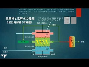 TC第6回 電解槽と電解水の種類 3室型電解槽（有隔膜）編