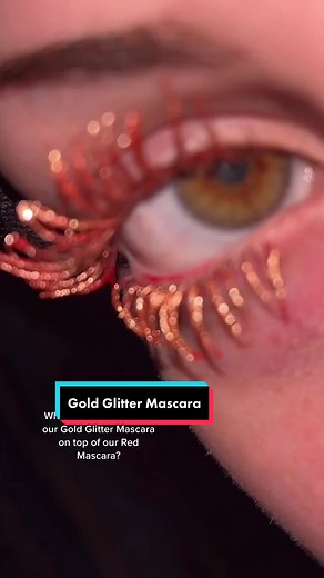 Sunset Makeup with Gold Glitter Mascara