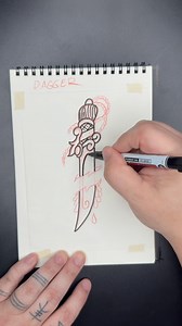 My process of drawing a dagger. Used a @s.huttenmaier tattoo as a reference. Low effort video but it’s something productive. #traditionaltattoos #savannahga #drawingtattoos | Jeff Hasting