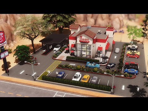 Chick-Fil-A 🐔🥪| Stop Motion | CC | Realistic Fast Food Restaurant | The Sims 4