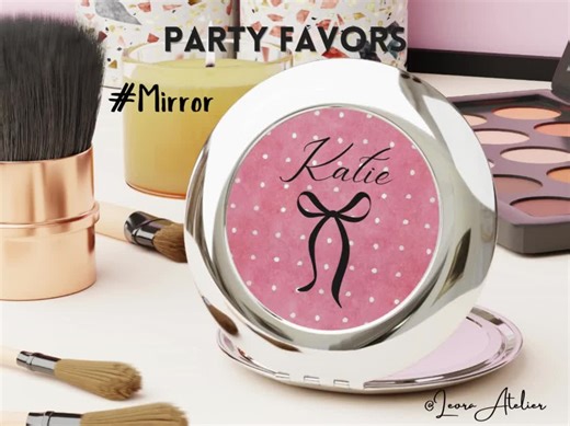 Pretty Bow Party Favors for Bachelorette, Bridesmaid or Birthday Gifts, Personalized Makeup Pouch, Clutch, Can Cooler & Mirror, Gift Box. - Etsy