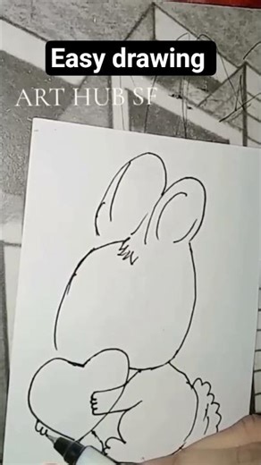 bunny 🐰 easy drawing ART HUB SF #shortsviral #arthub