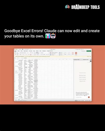 BrainiBeep a clear/dark vision of AI on Instagram: "Say goodbye to the fear of complex formulas! 🚀 Anthropic has just released its new advanced Excel integration for all Pro users. Now, Claude doesn’t just analyze your data; it can create, edit, and debug spreadsheets directly 🧠✨. The most impressive part is its ability to understand multi-tab workbooks, generate pivot tables, and even explain every change with exact cell-level citations. Whether you need to clean a massive database or build a