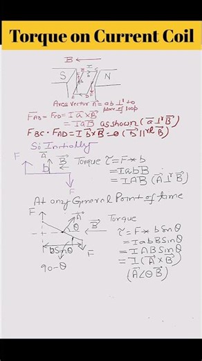 Torque on Current Carrying Loop#physics#physicswallah #exam #shorts