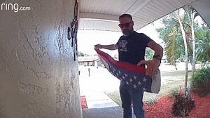 17K views · 510 reactions | After heavy winds blew a flag down, a neighbor stopped and took the time to fold it and place it back on the porch. | Ring | Facebook