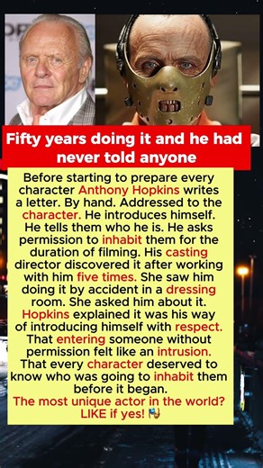 What Anthony Hopkins Does Before Every Role That Explains Everything