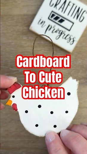 Turn Cardboard into the Cutest Farmhouse Chicken! 🐔