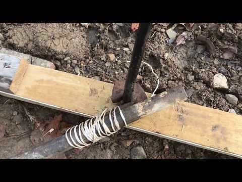 Remove a huge steel stake out of the ground using science