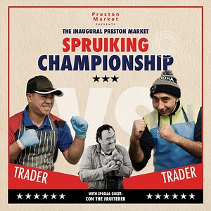Don't forget to come watch Con the Fruiterer perform this Friday at 2pm at the inaugural Preston Market Spruiking Championship. Enjoy the live entertainment as you watch our traders fight for the title of Spruiking Champion. ⁣ ⁣ We can't wait! | Preston Market