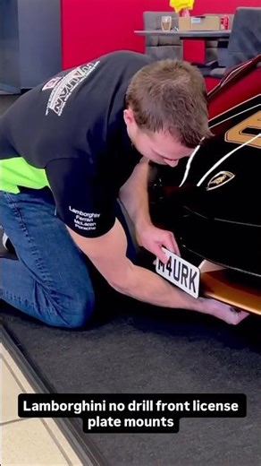 The best way you can install a front license plate onto a Lamborghini UK made worldwide shipped