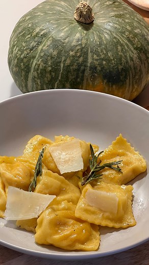 Tonyalee on Instagram: "Fall recipes | Pumpkin Ravioli from scratch stuffed with pumpkin and Asiago Would you try this? #homemade #foodcreator #slowfood Hosting recipes"