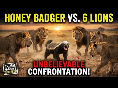 Honey Badger vs. 6 Lions: Unbelievable Confrontation! Animal Kingdom's Toughest!