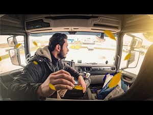 Alone Trucker's Start To The Day, Work Routine And Dinner